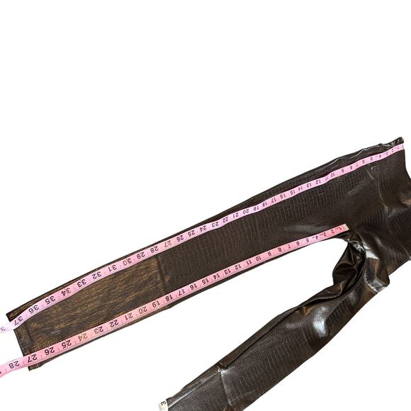 Spanx Faux Leather Croc Shine High Waisted Leggings 20303R Dark Brown Small - Picture 15 of 16